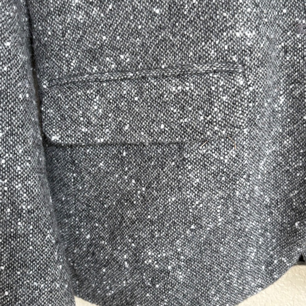 Abercrombie & Fitch Gray Tweed One-Button Blazer Women Size 4 Single Vent Jacket - Picture 5 of 9